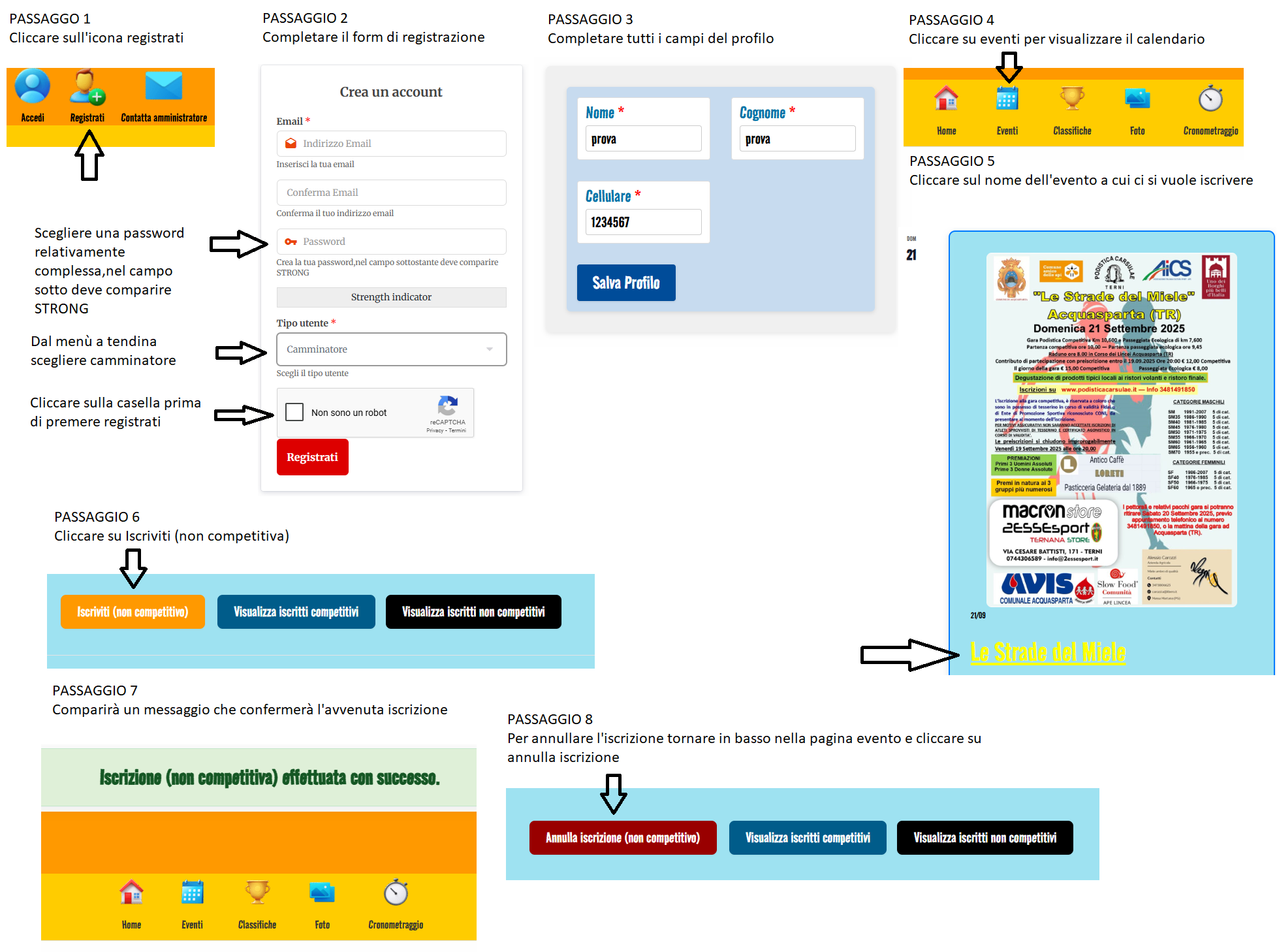 iscrizione camminatore